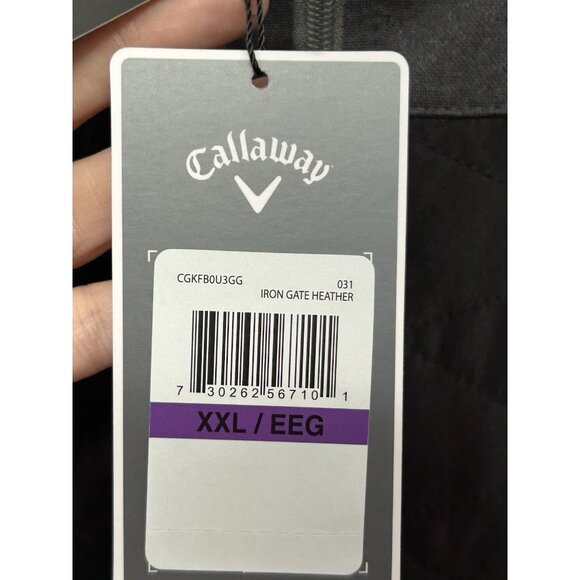 Callaway Golf Quilted Full Zip Quilted Puffer Vest Black/Grey Men's XXL MSRP $96 - Picture 4 of 6